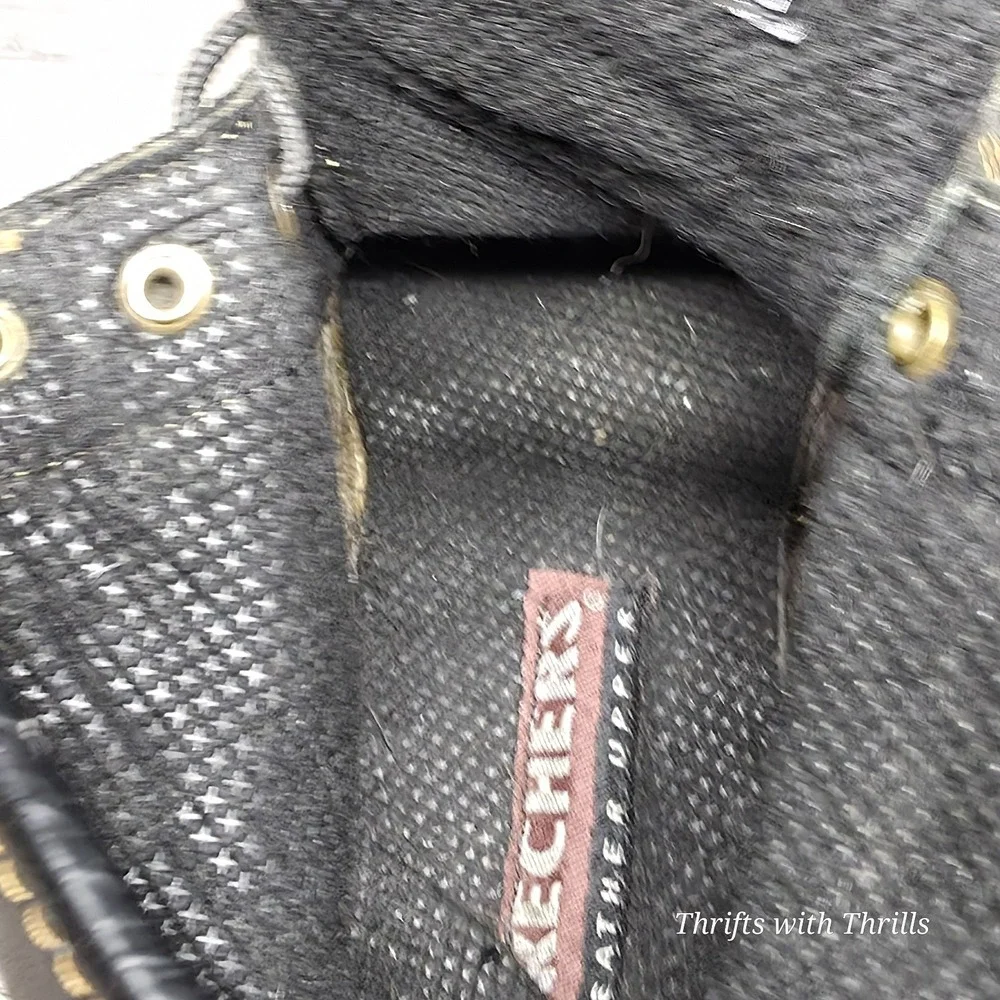 Skechers‎ Men's Work Boots -  Size 9.5 - Oil Resistant, Moc Toe, Black Leather
